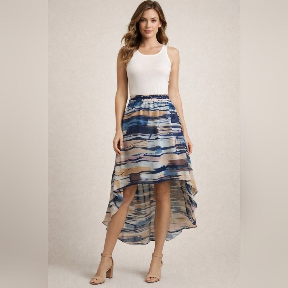 Double zero High-Low Striped Skirt sz S/M